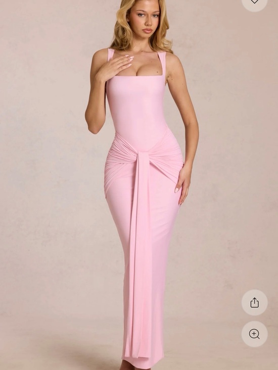 Oh Polly Dresses & Skirts - Sleeveless Pink Maxi Dress with Front Knot